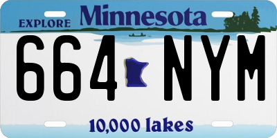 MN license plate 664NYM