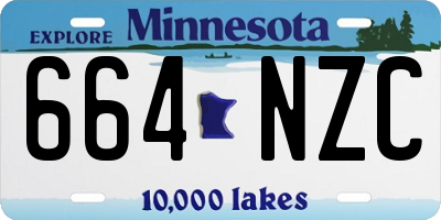 MN license plate 664NZC