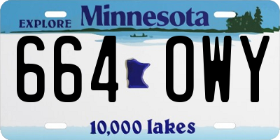 MN license plate 664OWY