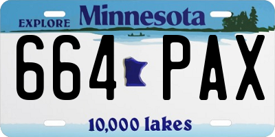 MN license plate 664PAX