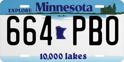 MN license plate 664PBO