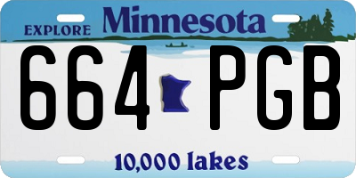 MN license plate 664PGB