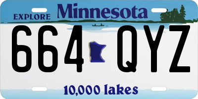 MN license plate 664QYZ