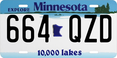 MN license plate 664QZD