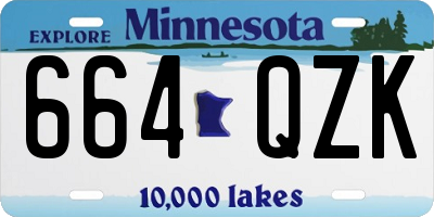 MN license plate 664QZK