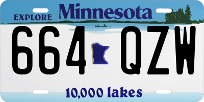 MN license plate 664QZW