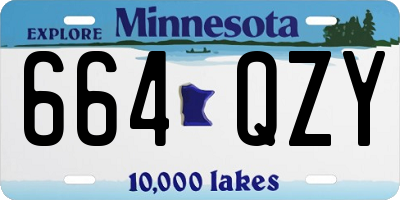 MN license plate 664QZY
