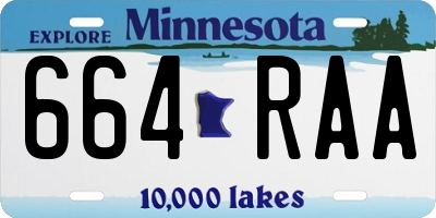 MN license plate 664RAA
