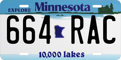 MN license plate 664RAC
