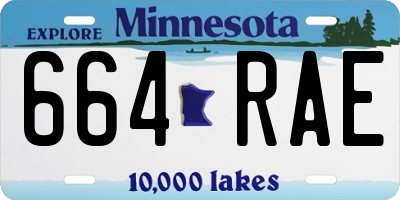 MN license plate 664RAE