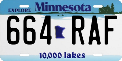 MN license plate 664RAF