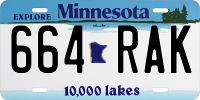 MN license plate 664RAK