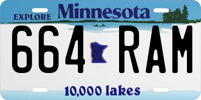 MN license plate 664RAM