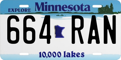 MN license plate 664RAN