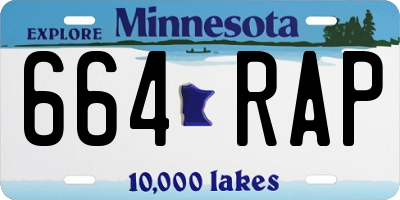 MN license plate 664RAP