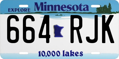 MN license plate 664RJK