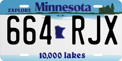 MN license plate 664RJX