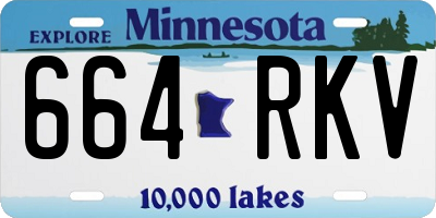 MN license plate 664RKV
