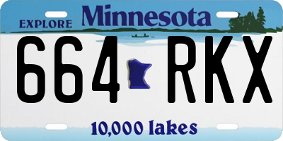 MN license plate 664RKX