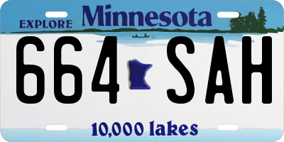 MN license plate 664SAH