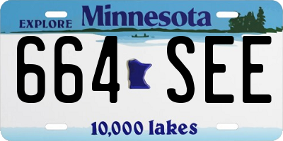 MN license plate 664SEE