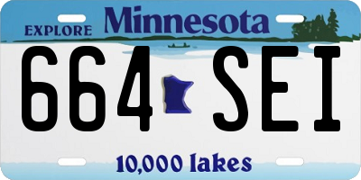MN license plate 664SEI