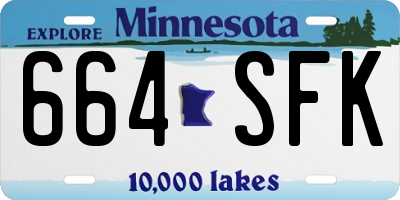 MN license plate 664SFK