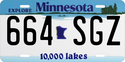 MN license plate 664SGZ