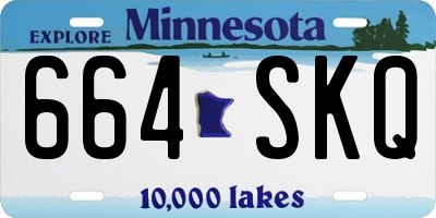 MN license plate 664SKQ