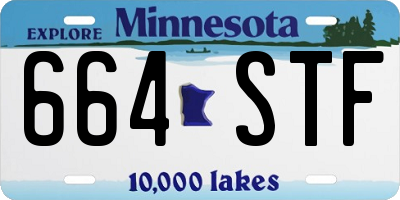 MN license plate 664STF