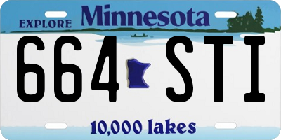 MN license plate 664STI