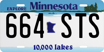 MN license plate 664STS