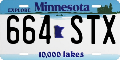 MN license plate 664STX
