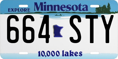 MN license plate 664STY