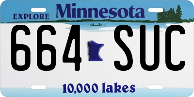 MN license plate 664SUC