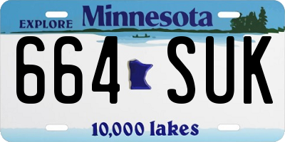 MN license plate 664SUK