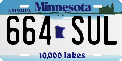 MN license plate 664SUL