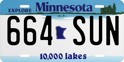MN license plate 664SUN