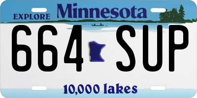 MN license plate 664SUP