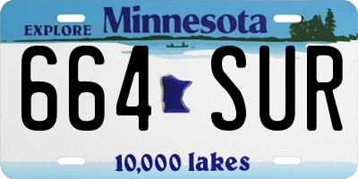 MN license plate 664SUR