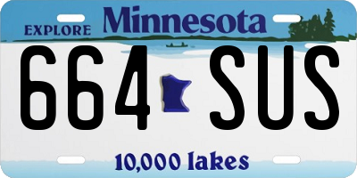 MN license plate 664SUS