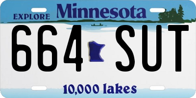 MN license plate 664SUT