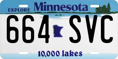MN license plate 664SVC