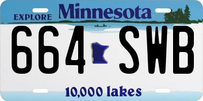 MN license plate 664SWB
