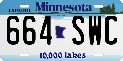 MN license plate 664SWC