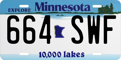 MN license plate 664SWF