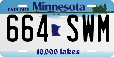 MN license plate 664SWM