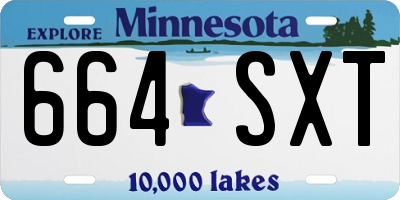 MN license plate 664SXT