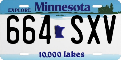 MN license plate 664SXV