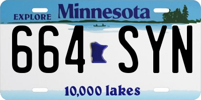 MN license plate 664SYN